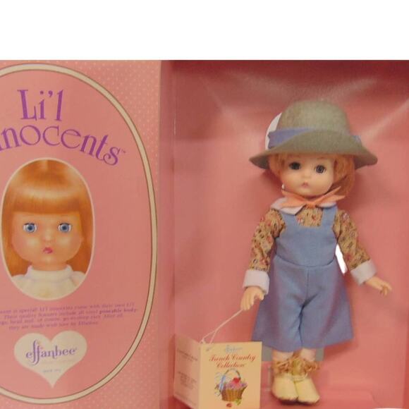 NEW 1989 Effanbee 9" Lil Li'l Innocents DOLL Jonathan French Country & Hat! 6902 - Picture 5 of 5